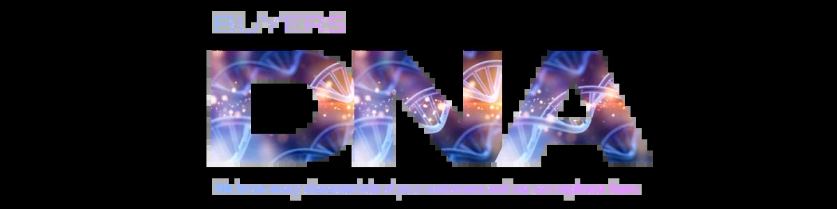 BUYERS DATA logo with cosmic galaxy background texture and purple-blue nebula effects